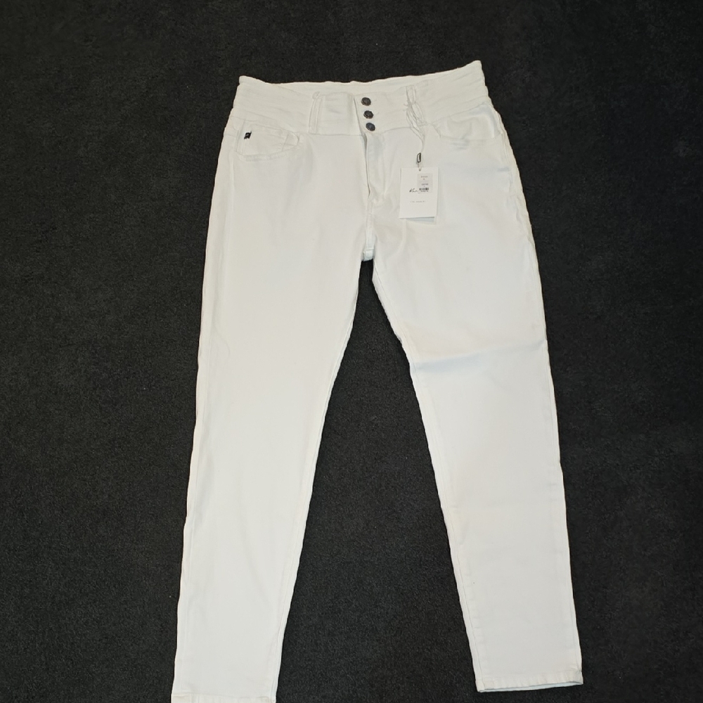 Kancan White High-Waisted Jeans XL (14-16)